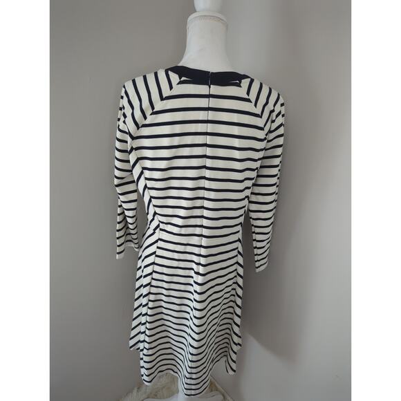 Banana Republic minimalist striped knit Fit Flare Sz 16 Dress - Picture 3 of 6